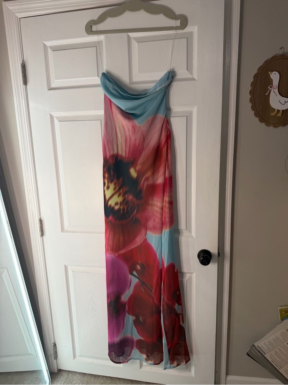 Peppermayo Strapless Floral Maxi Dress - Blue, Red, Pink